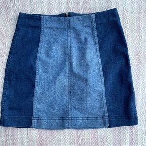 FREE PEOPLE Two Tone Denim Mini Skirt, Size 10